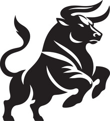 Illustration silhouette of a bull