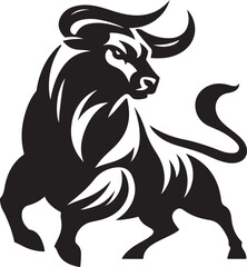 Illustration silhouette of a bull