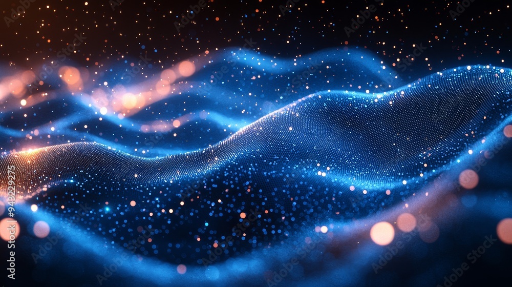 Aufkleber defining blockchain technology. abstracting technology background. network connection. big data visu