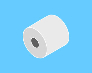 Toilet paper roll or tube icon design, template for wc. Bathroom hygiene icons, kitchen cleaning towel. Blank soft scroll product.