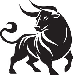 Illustration silhouette of a bull