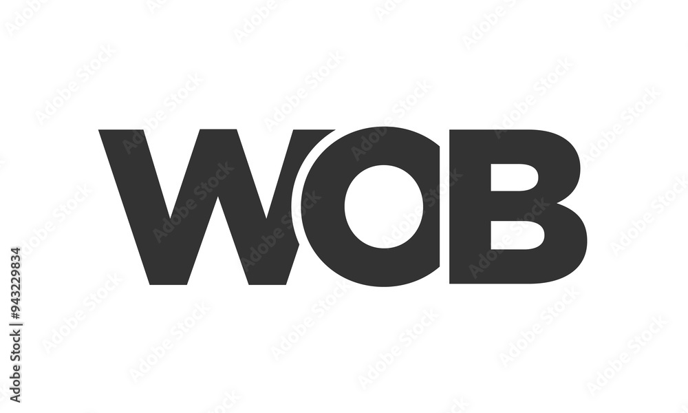 Fototapete wob logo design template with strong and modern bold text. initial based vector logotype featuring s