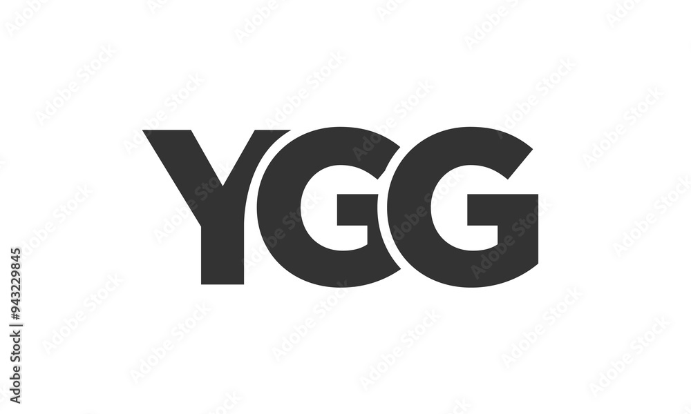 Poster ygg logo design template with strong and modern bold text. initial based vector logotype featuring s
