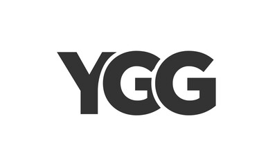 YGG logo design template with strong and modern bold text. Initial based vector logotype featuring simple and minimal typography. Trendy company identity.
