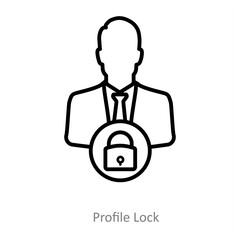 Profile Lock And Account Icon Concept