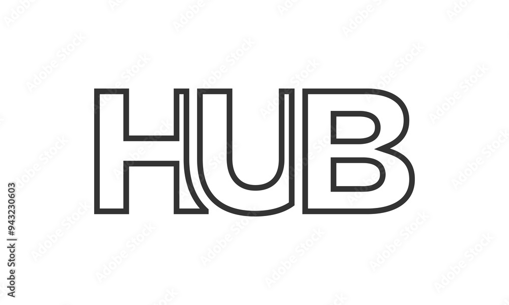 Poster hub logo design template with strong and modern bold text. initial based vector logotype featuring s