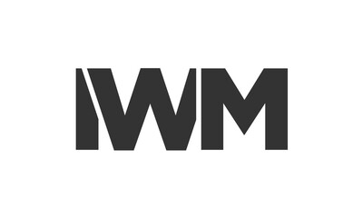 IWM logo design template with strong and modern bold text. Initial based vector logotype featuring simple and minimal typography. Trendy company identity.