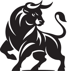 Illustration silhouette of a bull