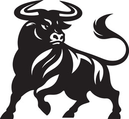 Illustration silhouette of a bull