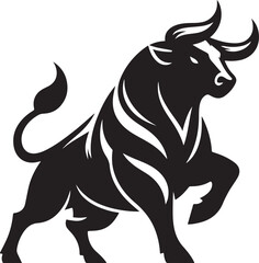Illustration silhouette of a bull