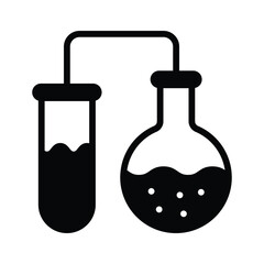 Chemistry experiment, chemical reaction, medical lab icon