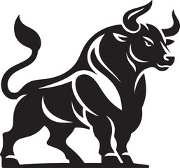 Illustration silhouette of a bull