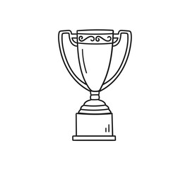award trophy cup 1st place hand drawn in doodle style