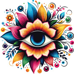 A colorful eye vector illustration