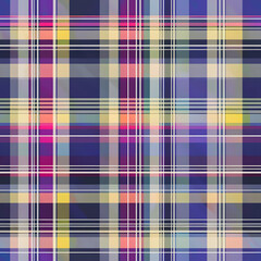 Plaid seamless pattern. Check fabric texture. Vector textile print.