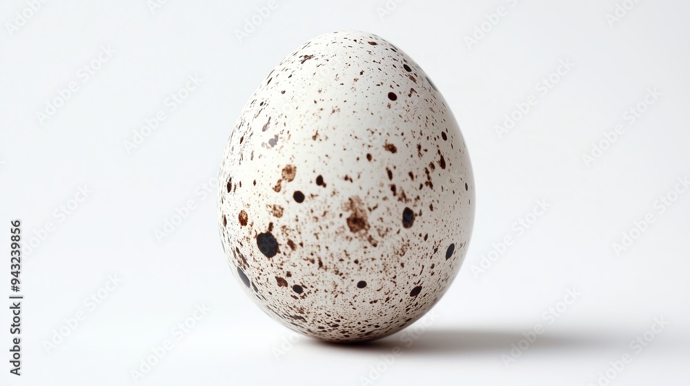 Aufkleber a speckled egg resting on a smooth surface in a minimalistic setting showcasing its natural beauty a