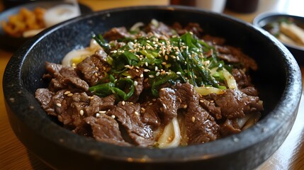 72. A serving of South Korean bulgogi (marinated beef)