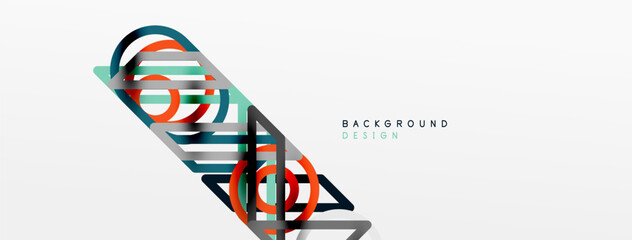 Abstract background - colorful geometric shapes composition made of lines. Technology or business digital template