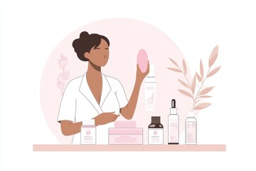 Breast Self-Exam Illustration: A detailed, yet tasteful illustration showing the steps of a breast self-exam. The image should be informative, with clear labeling and a simple, clean design, focusing 