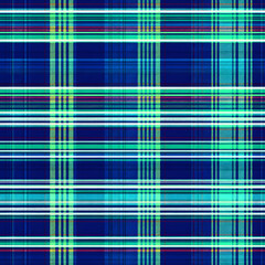 Fototapeta premium Striped vector plaid texture, blanket seamless fabric textile. Napkin tartan background check pattern in blue and green colors.