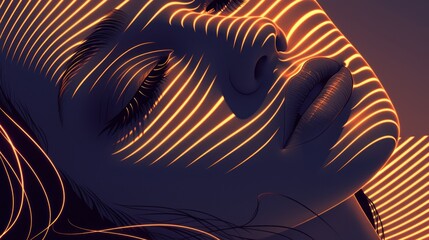 Serene abstract art capturing a face in soft light.