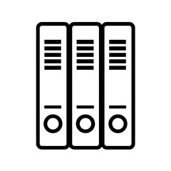 Three neatly arranged binders are illustrated in a simple line style, representing educational resources for students and teachers in a structured format