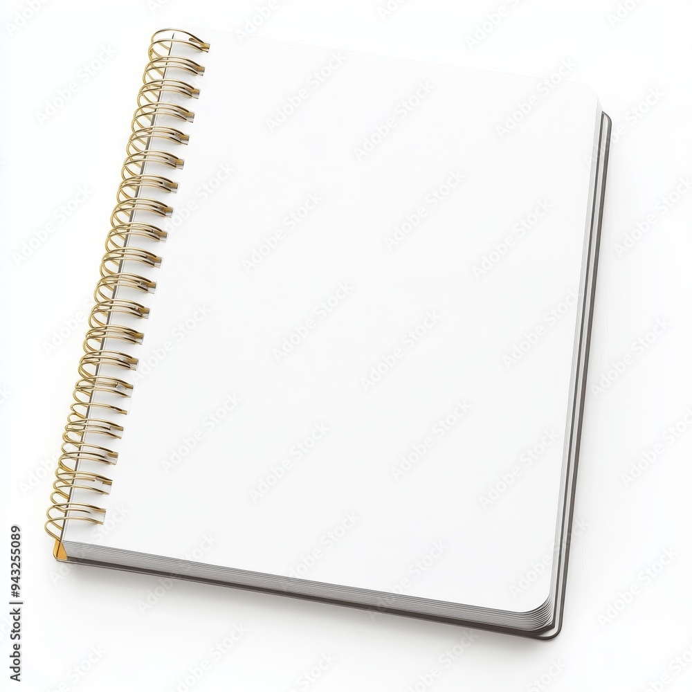 Poster the mockup of a plain white notebook is isolated on a white background and is generated via generati