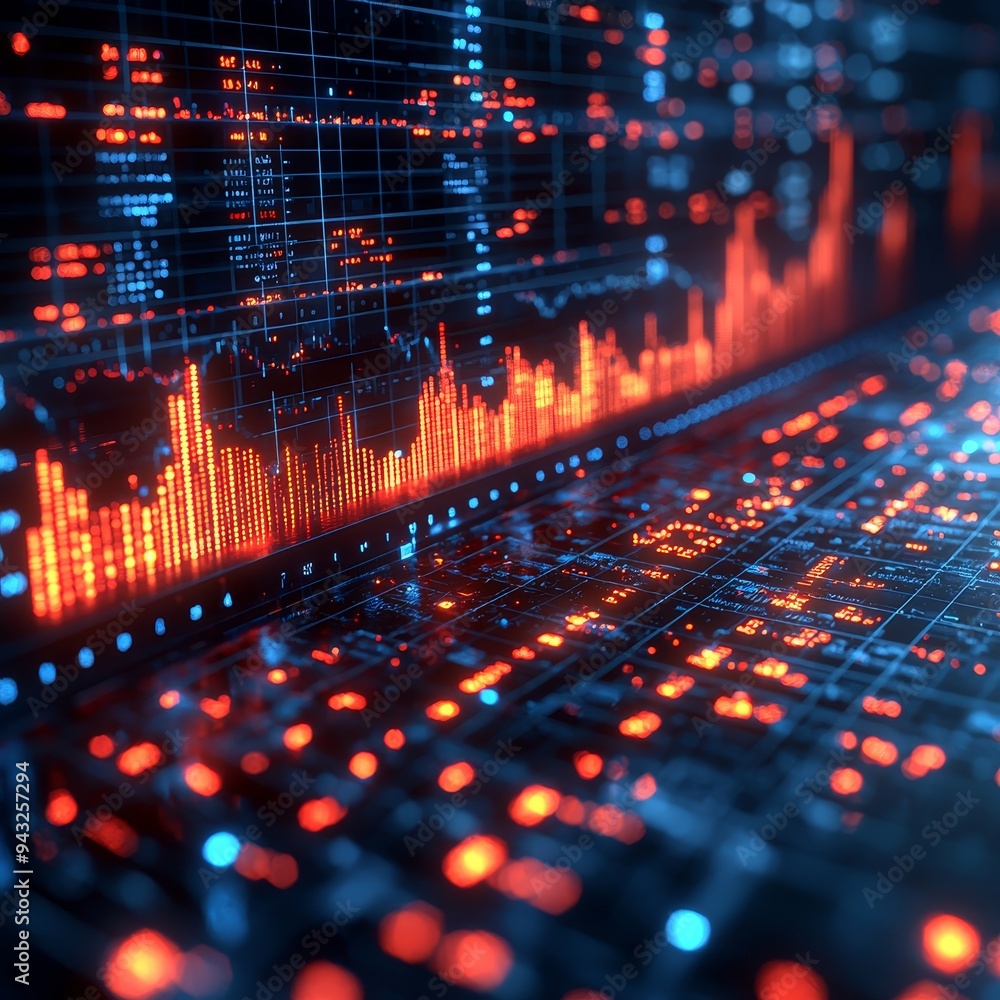 Poster analyzing business data and customer insights with charts.