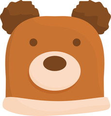 Brown bear winter hat keeping someone warm during cold weather