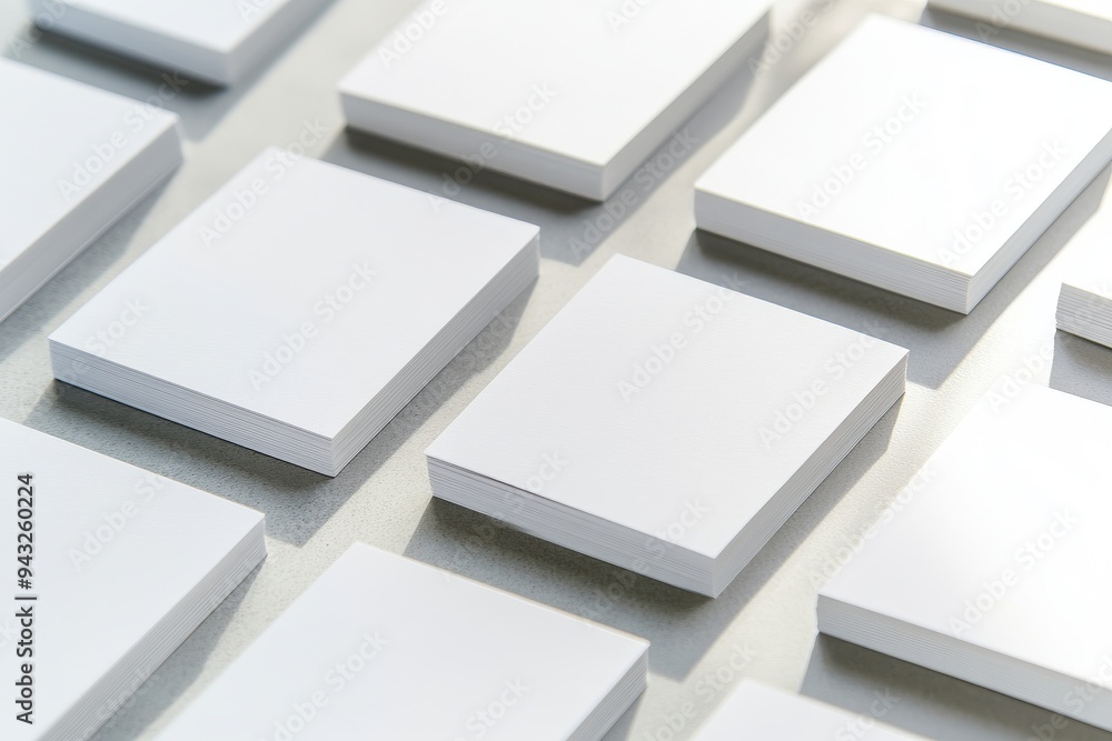 Poster mockup for designing a business card with a blank background in light grey.