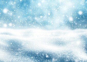 Winter snowfall on snow-covered landscape with a bright blue sky Generative AI