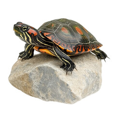 Obraz premium The photo of a Painted Turtle (Chrysemys picta), isolated on white