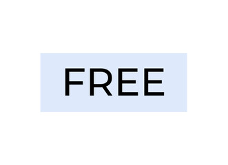Bold black FREE text centered within a light blue rectangular box, representing a free offer, promotion, or service, designed on a white background.