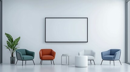 Futuristic 3D Illustration of a Tech-Savvy Classroom Environment with Copy Space for Text on White Background