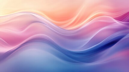 Fototapeta premium Soft pastel waves blend seamlessly, evoking a tranquil feeling of dawn's light and gentle movements