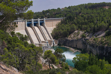 Fototapeta premium landscape, view, nature, alarcon, spain, rocks, water, river, da