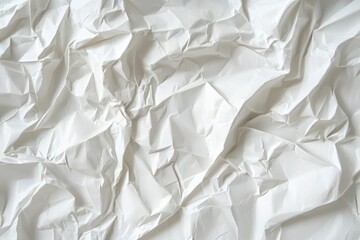 Obraz premium Crumpled white paper texture background with detailed creases and rough surface Generative AI