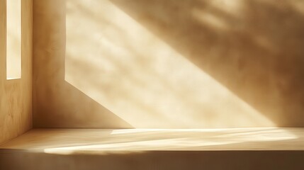 Soft shadows dance on the textured surface, creating a calming ambiance in a quiet corner, bathed in natural light