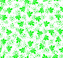Floral pattern in green tones on a white background.Seamless pattern.