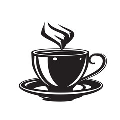 Black White Coffee Stock Illustrations. Coffee cup logo on White background