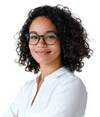 Obraz premium PNG Confident woman with curly hair