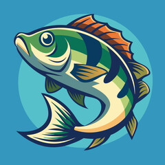 Fototapeta premium colourful bass fish vector illustration