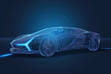 Naklejka premium X-ray images of the cars of the future, including electric cars and sedans, showing the interior and parts of the cars.. Beautiful simple AI generated image