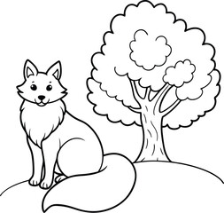 Explore a fun fox line art illustration perfect for kids coloring books and creative activities
