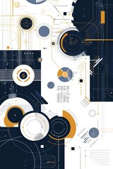 Obraz premium Book Cover Inner Evolution: Geometric Shapes Symbolizing Growth and Change Geometric Reflections: A Minimalist Approach to Inner Discovery