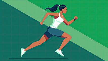 Obraz premium Woman Running with Determination