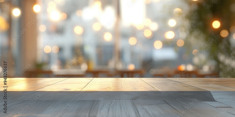Poster 3d rendering of a blurred abstract background in a cafe setting