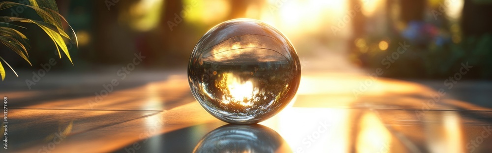 Poster crystal ball reflections and refractions in a 3d cartoon rendering
