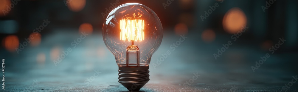 Poster 3d rendering of a light bulb