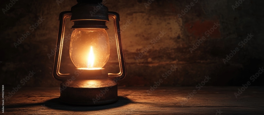 Poster 3d rendering of a candlelight lamp